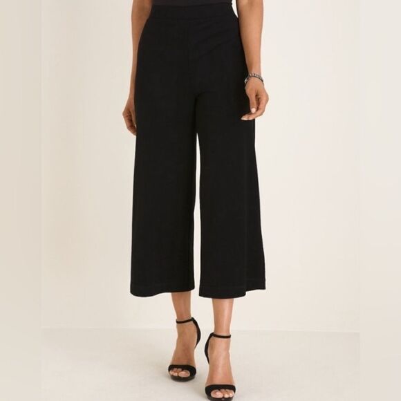 Chico's Pants - Chico's Wide Leg Crop Palazzo Pants in Black Size L/12